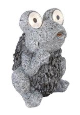 33203 GLOBO Exteriérové solárne LED svietidlo, záhradná dekorácia Žaba, 2x 0,06W 2700K IP44 sivá