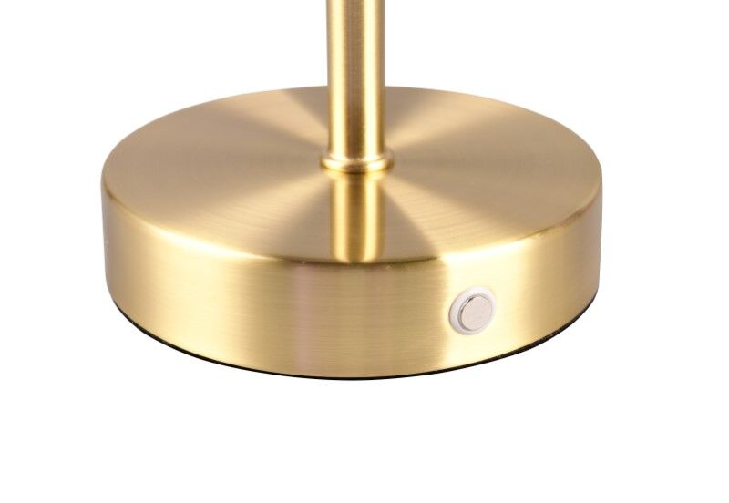 TRIO Reality R59151108 JEFF dotyková stolná lampička SMD LED 1,5W/120lm 3000K mosadzná matná, biela, nabíjateľná batéria, USB-C port