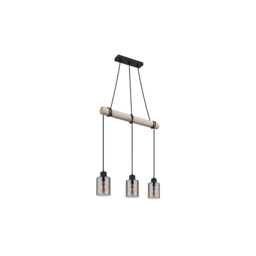 GLOBO 15465-3H HADERA závesné svietidlo 3xE27 čierna matná, dymová