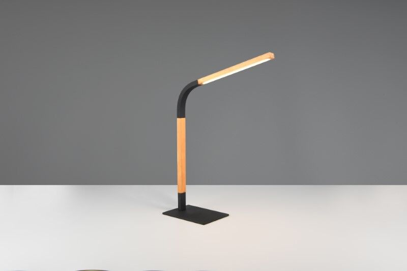 TRIO 545210132 NORRIS stolní svítidlo SMD LED V730mm 7W/950lm 3000K černá matná, dřevo