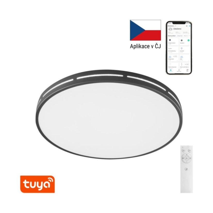 Immax 07145-B42 NEO LITE VISTAS stropní svítidlo LED D420mm 24W/1680lm 2700-6500K černá, dálkové ovládání