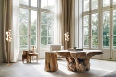 TRIO SELECT 417400779 BUBBLE stojací lampa V1550mm 7xG9 zlatá, bílá