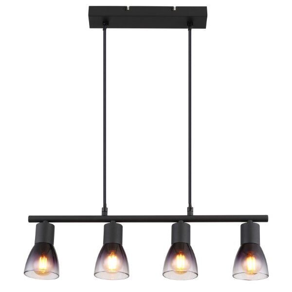 GLOBO 54312-4H SATELLA závesné svietidlo 4xE14 čierna matná, dymová