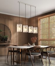 Závěsné svítidlo 4x E27 piesková IP20 GLOBO lighting GORLEY 15698-4HB