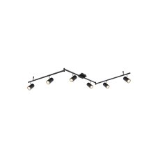 Stropné bodové svietidlo / spot 6x GU10 čierna matná IP20 GLOBO lighting ROBBY 57910-6B