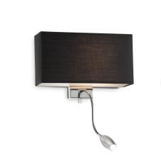 Nástenné svietidlo Ideal lux 035956 HOTEL AP2 NERO 2xE27/LED 1W/45lm 3000K