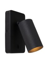 LUCIDE 09239/11/30 CLUBS nástenné bodové svietidlo/spot s vypínačom 1xGU10 čierna