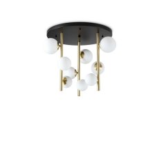 Ideal Lux 328423 PERLAGE stropní svítidlo 9xG9 D550mm saténová mosadz, bílá