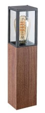 RABALUX 7196 Wales exteriérové stojanové svítidlo/sloupek V420mm 1xE27 IP44 imitace dřeva, průhledná