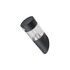 RABALUX 77015 Kapuas solárne nástenné svietidlo LED 1,5W/100lm 4000K IP44 čierna, priehľadná, súmrakový a pohybový senzor