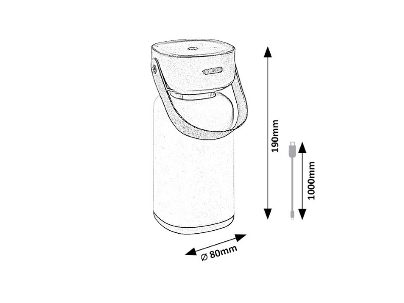 RABALUX 77144 Funes prenosné stolní svítidlo V190mm LED 3W/120lm 2800+4000+6500K IP44 zelená