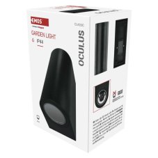 Emos ZGF020P OCULUS venkovní nástěnné svítidlo 2xGU10 88 × 67 × 153 mm IP44 černá