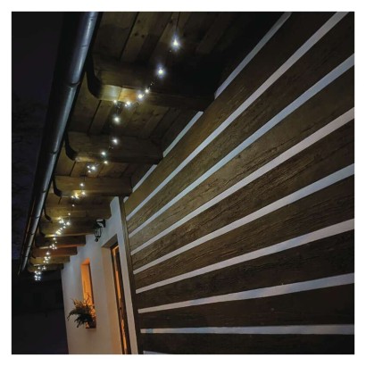 D4AC05 EMOS CLASSIC vánoční řetěz 240 LED, zelený drát, 24m, časovač, studená bílá, IP44