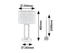 RABALUX 74044 Domiro stolná lampa D250mm 1xE27+LED 8W/300lm 3000K zlatá, čierna