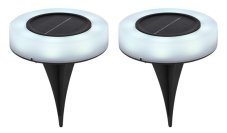 GLOBO SOLAR 36414-2 solární svítidlo zapichovací do země D105mm LED 8x0,1W 3200K IP44, včetně baterie 1xAA Ni-MH 400mAh 1.2V, černá, opál, 2-set