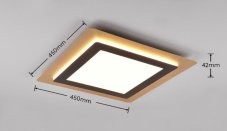 TRIO 641510280 MORGAN stropné svietidlo SMD LED 450x450mm 46W/6000lm 2700-6500K zlatá, čierna, stmievateľné, diaľkový ovládač