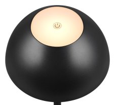 TRIO Reality R54106132 RICARDO vonkajšia dotyková stolná lampa SMD LED V300mm 1,7W/240lm 3000K IP54 čierna matná, nabíjateľná batéria, USB-C port