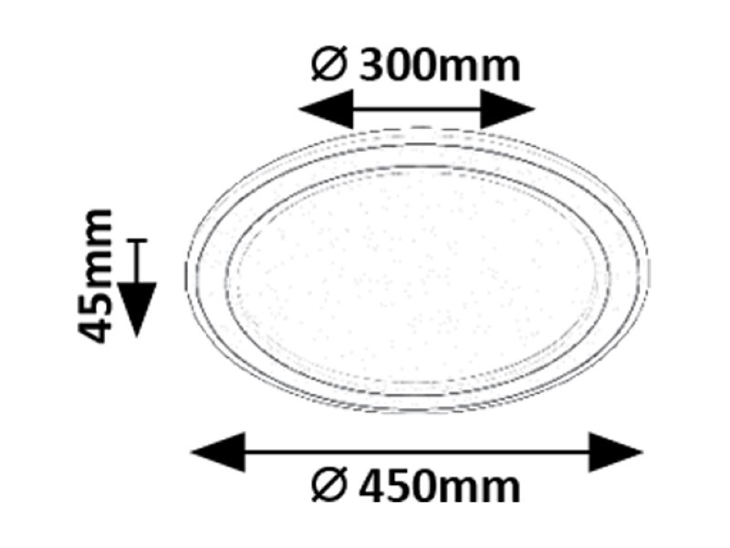RABALUX 71406 Golwen stropní svítidlo D450mm LED 22W/1550lm 3000-6500K černá, bílá, stmívatelné, dálkový ovladač