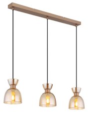 GLOBO 15769A-3 MASSEY závesné svietidlo 3xE14 kávová, jantárová