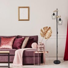 RABALUX 5246 Fabian stojanové svítidlo 2xE27 matná černá, dřevo