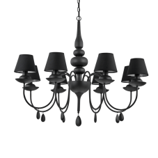 Závěsné svítidlo / Luster Ideal lux 111896 BLANCHE SP8 NERO 8xE14 40W černá