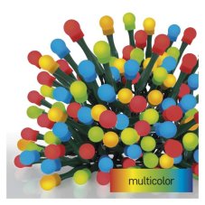 EMOS D5AM06 vánoční řetěz - kuličky CHERRY 200 LED 20m 3,6W multicolor, IP44, barva drátu - zelená, adaptér
