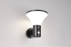 TRIO Reality R24676132 GORDA solárne nástenné svietidlo so senzorom SMD LED 3,5W/500lm 4000K IP44 čierna matná, hybrid