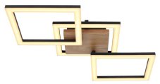 GLOBO 67280-30 KERRY stropní svítidlo LED 30W/2200lm 3000K černá, opál, dřevo