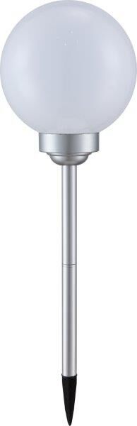 3376 GLOBO Exteriérové ​​solární LED svítidlo, zapichovací Koule na osvětlení zahrad a teras, 4x 0,06W 4000K IP44 stříbrná, bílá