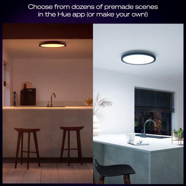 8720169329072 Philips HUE White Ambiance Aurelle stropní panel LED D395mm 21W/2450lm 2200-6500K černá