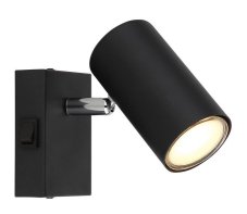 GLOBO 57911-1B ROBBY nástěnné bodové svítidlo/spot s vypínačem 1xGU10 černá, chrom