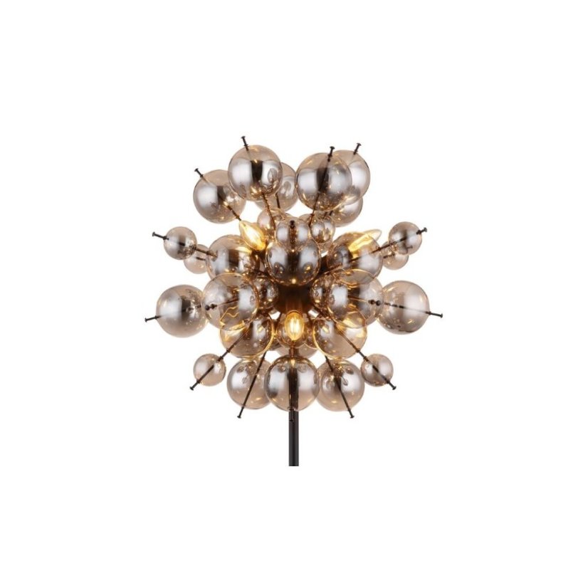 GLOBO 15633SS UDO stojacia lampa V1550mm 6xE14 čierna matná, dymová