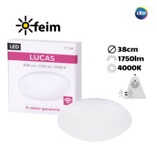 RABALUX 71134 Lucas stropní svítidlo se senzorem LED D380mm 24W/1750lm 4000K IP44 bílá