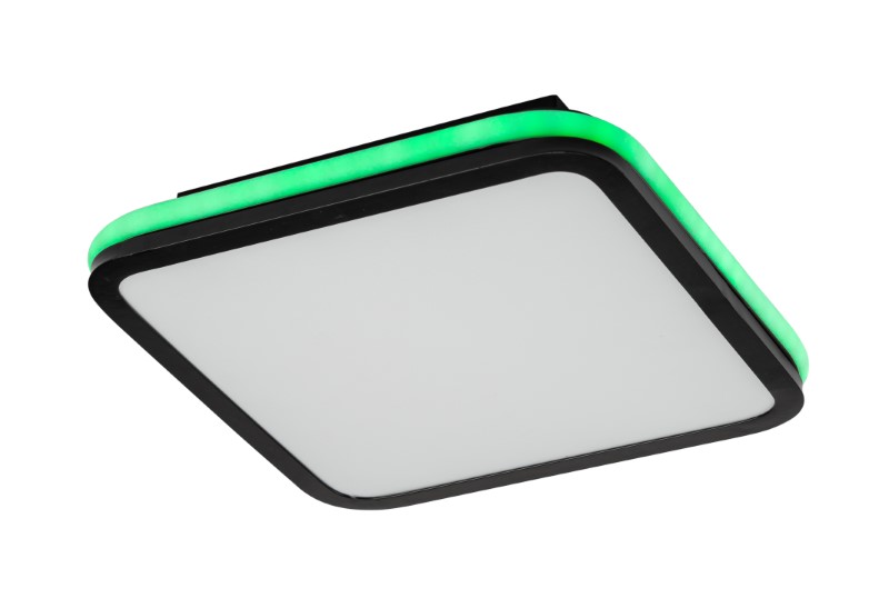 RABALUX 71399 Serkan stropní svítidlo LED 43W/2600lm 3000-6500K černá, bílá, stmívatelné, dálkový ovladač