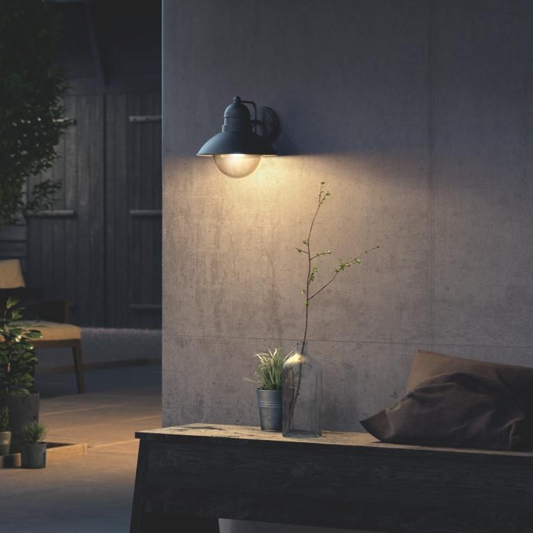 Philips 17237/30/PN Hoverfly nástenné svietidlo čierne 1x E27 IP44