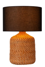 LUCIDE 10553/81/73 ARRAH stolná lampa V500mm 1xE27 prírodná, čierna