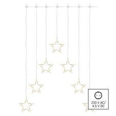 DCGW14 EMOS dekoračná vianočná reťaz - záves 7 hviezd LED 67x125cm, teplá biela