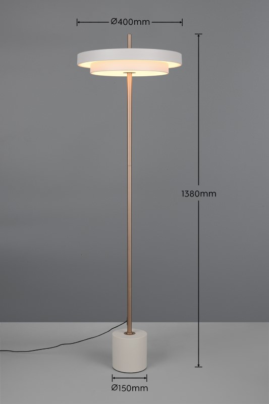 TRIO 440210176 KEATON stojacia lampa V1380mm SMD LED 21W/2400lm 2300+3000+4000K svetlošedá