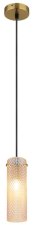 GLOBO 15775H KAROLO závesné svietidlo D100mm 1xE14 zlatá, jantárová