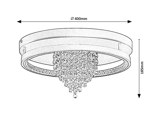 RABALUX 71353 Maribell stropné svietidlo D400mm LED 30W/3800/1450lm 3000-4000K čierna, DIP switch
