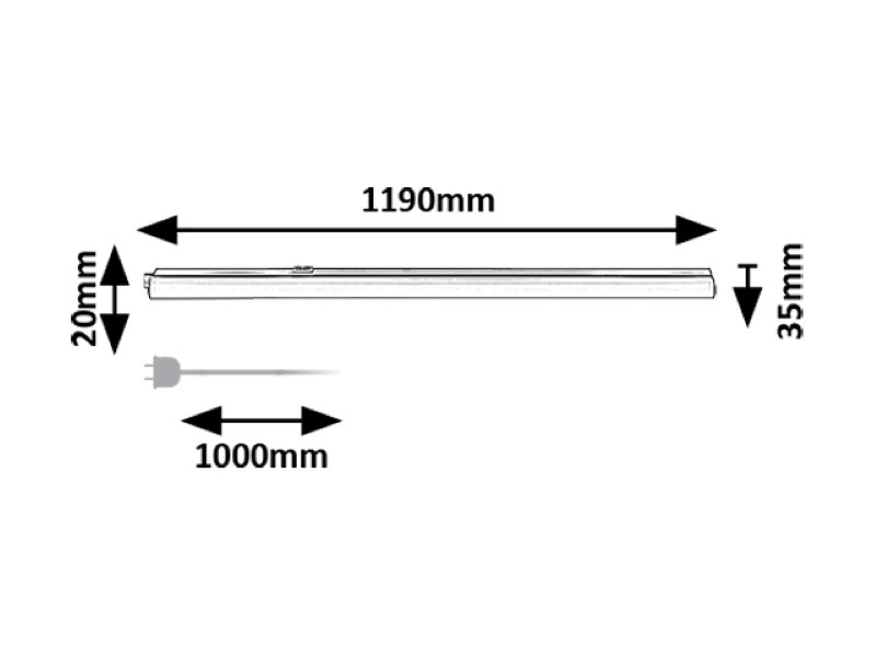 RABALUX 78015 Bareg svietidlo pod kuchynskú linku š1190mm LED 16W/1400lm 3000+4000K čierna, biela