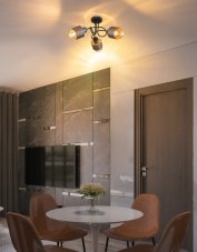 Stropné svietidlo 3x E27 čierna matná, jantárová IP20 GLOBO lighting MILLEY 15560-3DC
