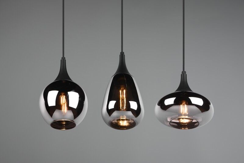 TRIO 317000332 LUMINA závesné svietidlo 3xE14 čierna matná, chróm