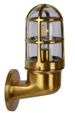 LUCIDE 11892/01/02 DUDLEY venkovní nástěnné svítidlo 1xE27 IP44 matná zlatá/mosaz