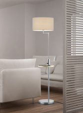 TRIO 400400107 Claas Stojanová lampa 400mm E27 1X60W Matný nerez, šedá, USB port