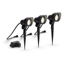 Philips 8719514477353 GardenLink Low Volt Spotlight Starter pack - nízkonapäťové exteriérové svietidlo/reflektor LED  3x6W/600lm 2700K čierna 3-set/konektor/adaptér 24W/kábel 5m+2m+2m