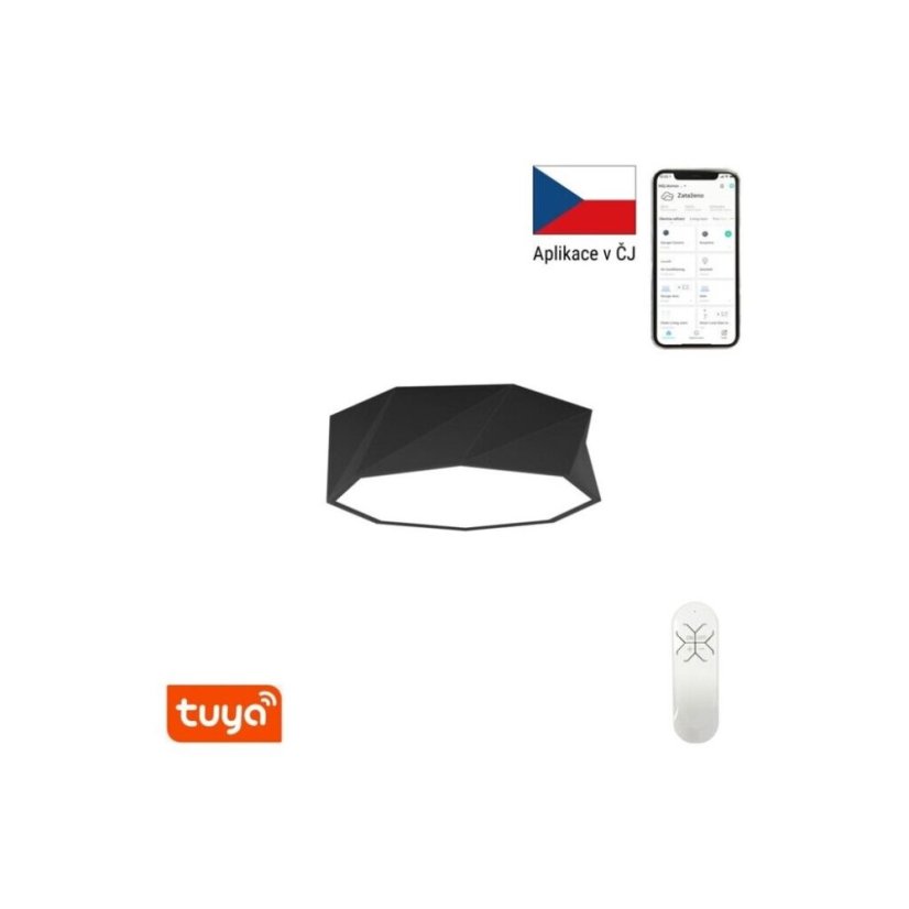 Immax 07130-B40 NEO DIAMANTE stropní svítidlo LED D400mm 31W/1850lm 2700-6500K matná černá, dálkové ovládání