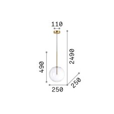 Ideal Lux 345376 EQUINOXE závěsné svítidlo D250mm 1xG4 kouřová