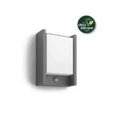 Philips 8720169263833 UltraEfficient Arbour Ultra Efficient vonkajšie nástenné svietidlo so senzorom PIR LED 3,8W/800lm 2700K IP44 antracit
