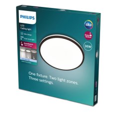 Philips 8719514432123 Ozziet stropní svítidlo LED 36W/4100lm 4000K černá SceneSwitch
